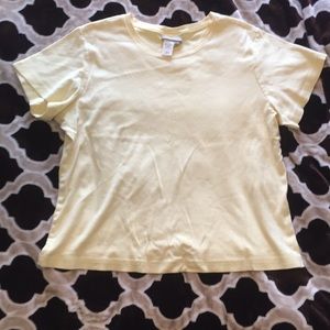 Pale yellow XL short-sleeve Coldwater Creek Tee